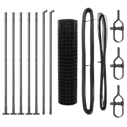 Оградa с колчета Сив 0.8 x 10 m Стомана