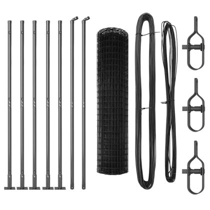 Ограда с пост Сив 1,2 x 10 m Стомана и PVC