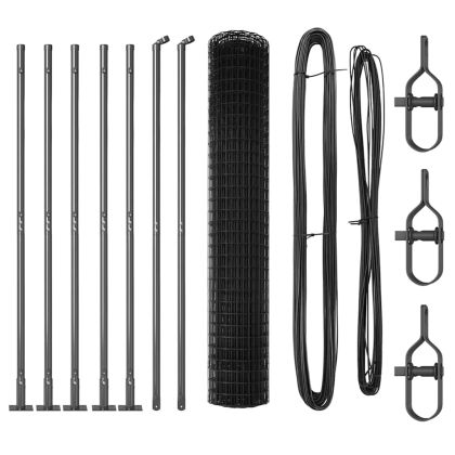 Оградa с колчета Сив 1.5 x 10 m Стомана