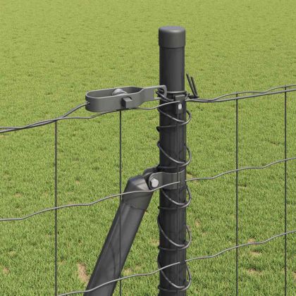 Оградa с колчета Сив 1.6 x 10 m Стомана