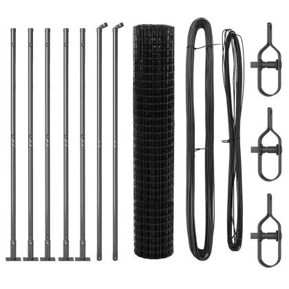 Оградa с колчета Сив 1.4 x 10 m Стомана