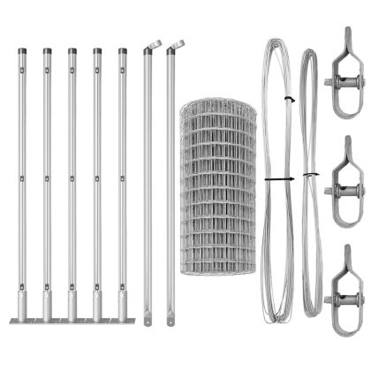 Оградa с колчета Сребрист 0.4 x 10 м Стомана