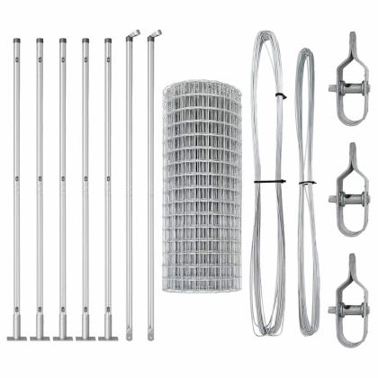 Оградa с колчета Сребрист 1.4 x 10 m Стомана