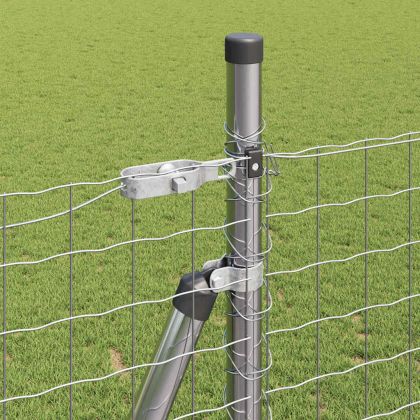 Оградa с колчета Сребрист 1.5 x 10 m Стомана