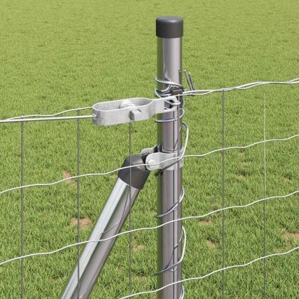 Оградa с колчета Сребрист 0.8 x 25 m Стомана