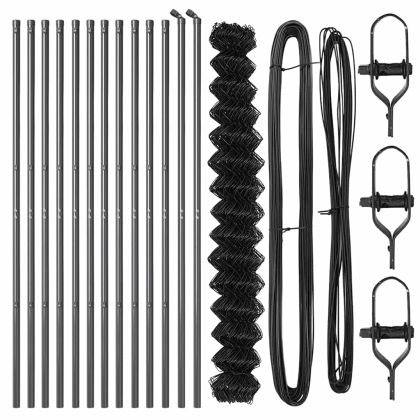 Оградна верига с колони Сив 1.5 x 25 m Стомана