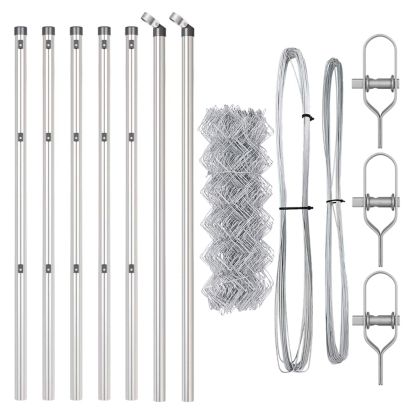 Оградна верига с колони Сребрист 0.6 x 10 м Стомана