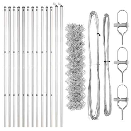 Оградна верига с колони Сребрист 1.2 x 25 m Стомана