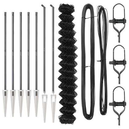 Оградна верига с колони Сив 1.6 x 10 m Стомана