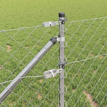 Оградна верига с колони Сребрист 0.8 x 25 m Стомана