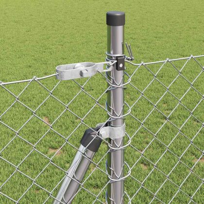 Оградна верига с колони Сребрист 0.8 x 10 m Стомана