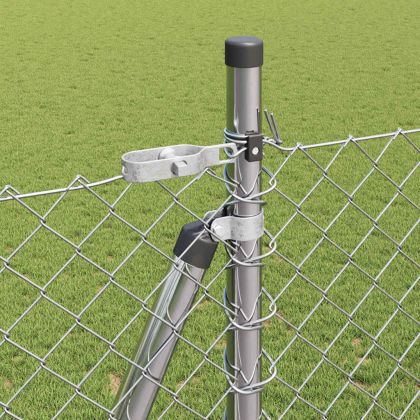 Оградна верига с колони Сребрист 1.6 x 10 m Стомана