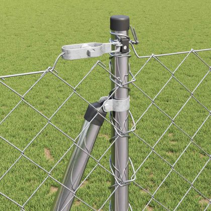 Оградна верига с колони Сребрист 1.2 x 10 m Стомана