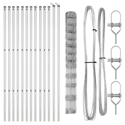 Ограда за пасища Сребрист 25 x 1.4 м Поцинкована стомана