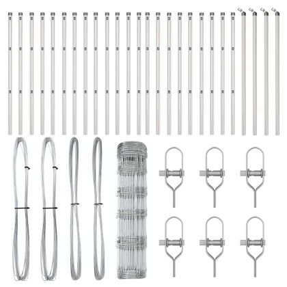 Ограда за пасища Сребрист 50 x 0.8 m Поцинкована стомана