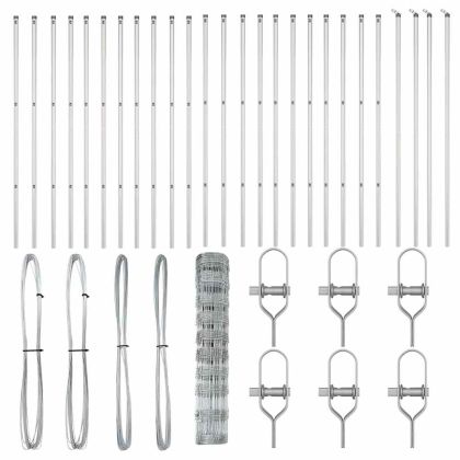 Ограда за пасища Сребрист 50 x 1 m Поцинкована стомана