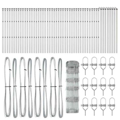 Ограда за пасища Сребрист 100 x 0.8 м Поцинкована стомана