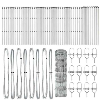 Ограда за пасища Сребрист 100 x 0.8 м Поцинкована стомана