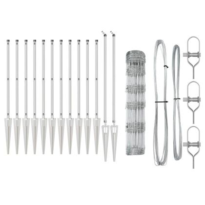 Ограда за пасища Сребрист 50 x 0.8 m Поцинкована стомана