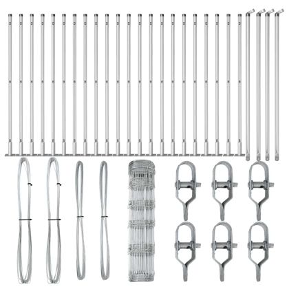 Ограда за пасища Сребрист 50 x 0.8 m Поцинкована стомана