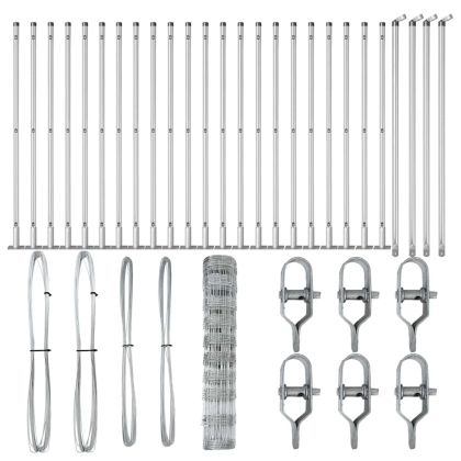 Ограда за пасища Сребрист 50 x 1 m Поцинкована стомана