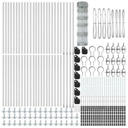 Ограда за пасища Сребрист 100 x 0.8 м Поцинкована стомана