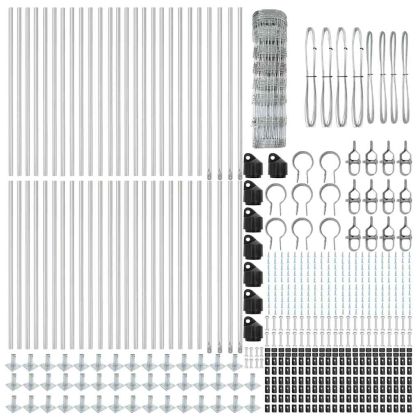 Ограда за пасища Сребрист 100 x 0.8 м Поцинкована стомана