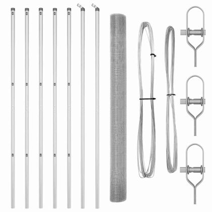 Оградa с колчета Сребрист 1.5 x 10 m Стомана