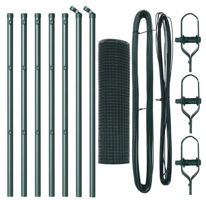 Стълб за ограда. Зелен 10 x 0,8 м (25 x 25 мм мрежа)