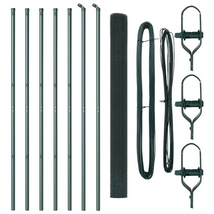 Оградa с колчета Зелен 1.5 x 10 m Стомана