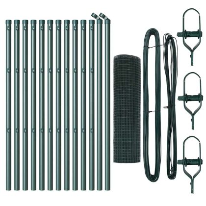 Оградa с колчета Зелен 0.8 x 25 m Стомана