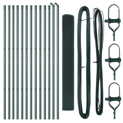 Оградa с колчета Зелен 1 x 25 m Стомана