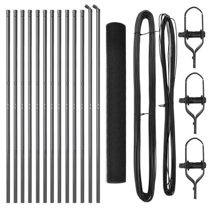 Стълб за ограда. Сив 25 x 1,4 м (19 x 19 мм мрежа)