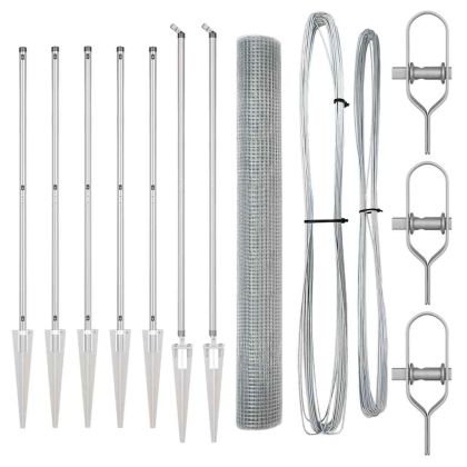Оградa с колчета Сребрист 1.4 x 10 m Стомана