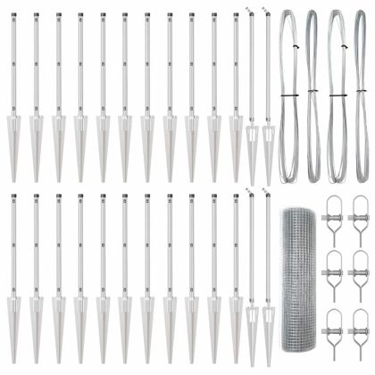 Оградa с колчета Сребрист 0.6 x 50 м Стомана