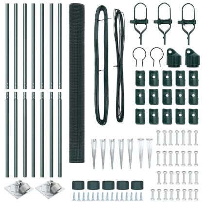 Оградa с колчета Зелен 1.5 x 10 m Стомана