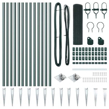 Оградa с колчета Зелен 0.4 x 25 м Стомана