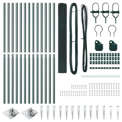 Оградa с колчета Зелен 1 x 25 m Стомана