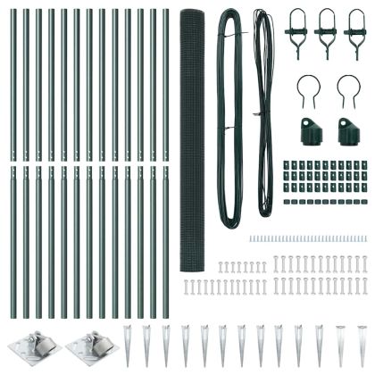 Оградa с колчета Зелен 1.5 x 25 m Стомана