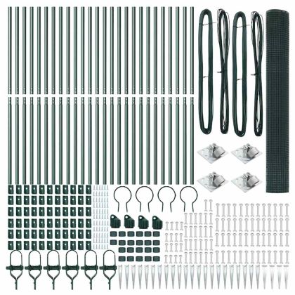 Оградa с колчета Зелен 1.4 x 50 m Стомана