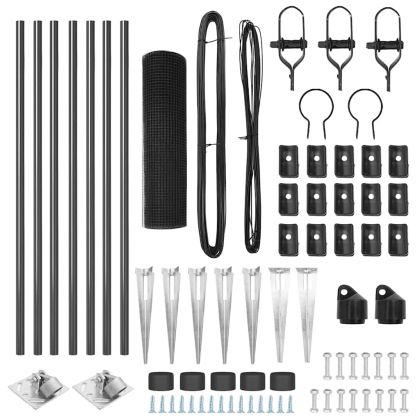 Оградa с колчета Сив 0.8 x 10 m Стомана
