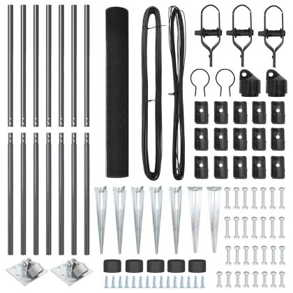 Оградa с колчета Сив 1.2 x 10 m Стомана