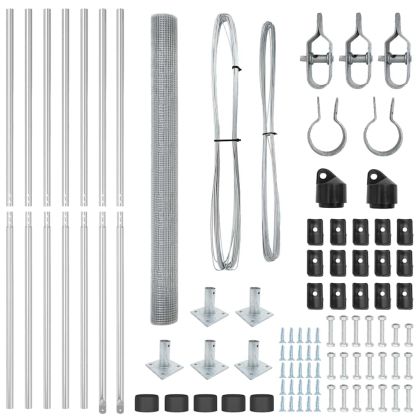 Стълб за ограда. Сребрист 10 x 1,4 м (19 x 19 мм мрежа) Стомана