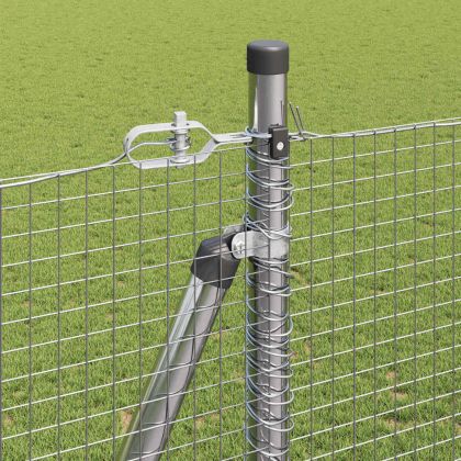 Оградa с колчета Сребрист 1.5 x 10 m Стомана