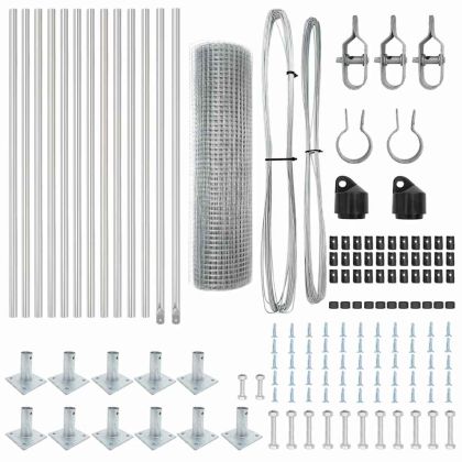 Оградa с колчета Сребрист 0.4 x 25 м Стомана