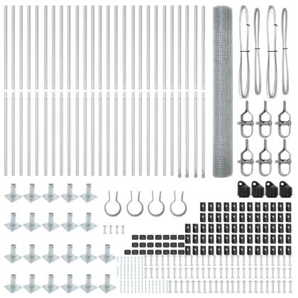 Стълб за ограда. Сребрист 50 x 1,2 м (12 x 12 мм мрежа) Стомана