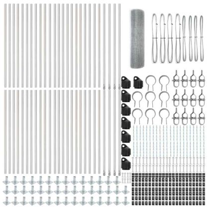 Стълб за ограда. Сребрист 100 x 0,8 м (16 x 16 мм мрежа)