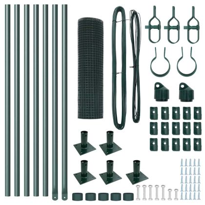 Стълб за ограда. Зелен 10 x 0,5 м (12 x 12 мм мрежа) Стомана