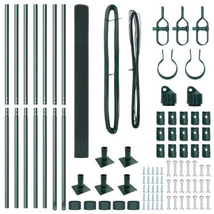 Оградa с колчета Зелен 1.6 x 10 m Стомана