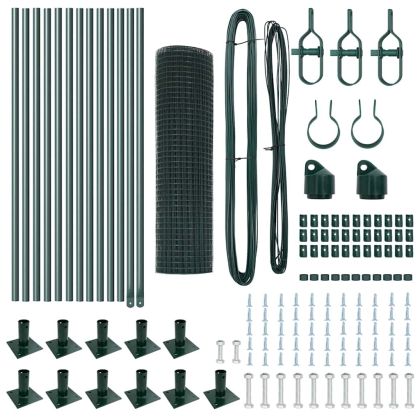 Стълб за ограда. Зелен 25 x 0,4 м (16 x 16 мм мрежа)